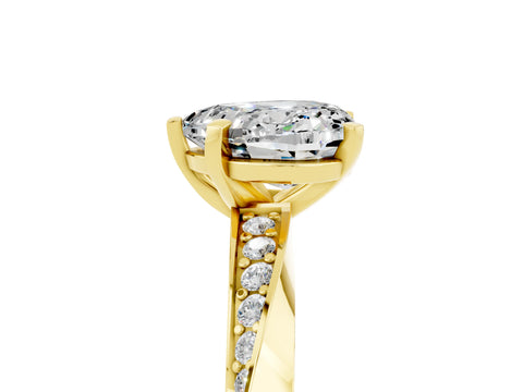 Yellow gold Heart Cut Moissanite Engagement Ring with Side Stone Accents and Four-Prong Setting_41