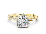 Yellow gold Heart Cut Moissanite Engagement Ring with Side Stone Accents and Four-Prong Setting_60