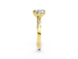 Yellow gold Heart Cut Moissanite Engagement Ring with Side Stone Accents and Four-Prong Setting_62