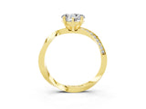 Yellow gold Heart Cut Moissanite Engagement Ring with Side Stone Accents and Four-Prong Setting_63