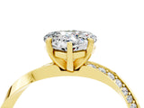 Yellow gold Heart Cut Moissanite Engagement Ring with Side Stone Accents and Four-Prong Setting_64
