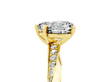 Yellow gold Heart Cut Moissanite Engagement Ring with Side Stone Accents and Four-Prong Setting_65