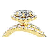 Yellow gold Heart Cut Moissanite Halo Ring with Round Split Shank and Prong Setting_52