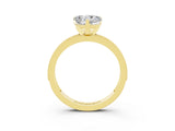 Yellow gold Heart Cut Moissanite Milgrain Pavé Engagement Ring with Four-Prong Setting_15