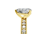 Yellow gold Heart Cut Moissanite Milgrain Pavé Engagement Ring with Four-Prong Setting_17