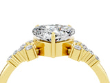 Yellow gold Heart Cut Moissanite Ring with Side Stones and Four-Prong Setting_40