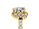 Yellow gold Heart Cut Moissanite Scalloped Halo Engagement Ring with Round Shared Prong Band_29