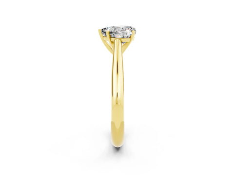 Yellow gold Heart Cut Moissanite Solitaire Engagement Ring with Cathedral Setting and Four-Prong Mount_14