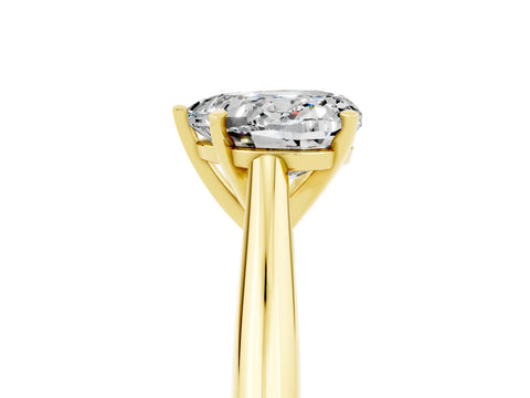 Yellow gold Heart Cut Moissanite Solitaire Engagement Ring with Cathedral Setting and Four-Prong Mount_17