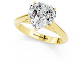 Yellow gold Heart Cut Moissanite Solitaire Engagement Ring with Cathedral Setting and Four-Prong Mount_25
