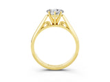 Yellow gold Heart Cut Moissanite Solitaire Engagement Ring with Cathedral Setting and Four-Prong Mount_27