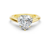 Yellow gold Heart Cut Moissanite Solitaire Engagement Ring with Cathedral Setting and Four-Prong Mount_30