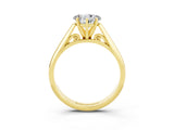 Yellow gold Heart Cut Moissanite Solitaire Engagement Ring with Cathedral Setting and Four-Prong Mount_33