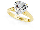 Yellow gold Heart Cut Moissanite Solitaire Engagement Ring with Cathedral Setting and Four-Prong Mount_67