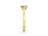 Yellow gold Heart Cut Moissanite Solitaire Engagement Ring with Cathedral Setting and Four-Prong Mount_68