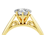 Yellow gold Heart Cut Moissanite Solitaire Engagement Ring with Cathedral Setting and Four-Prong Mount_70