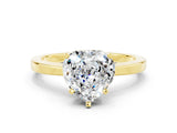 Yellow gold Heart Cut Moissanite Solitaire Engagement Ring with Classic Band and Four-Prong Setting_24