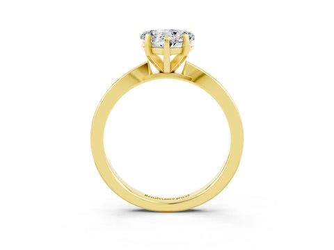 Yellow gold Heart Cut Moissanite Solitaire Engagement Ring with Classic Band and Four-Prong Setting_27