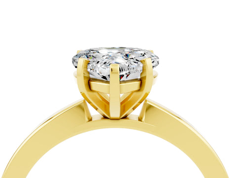 Yellow gold Heart Cut Moissanite Solitaire Engagement Ring with Classic Band and Four-Prong Setting_28