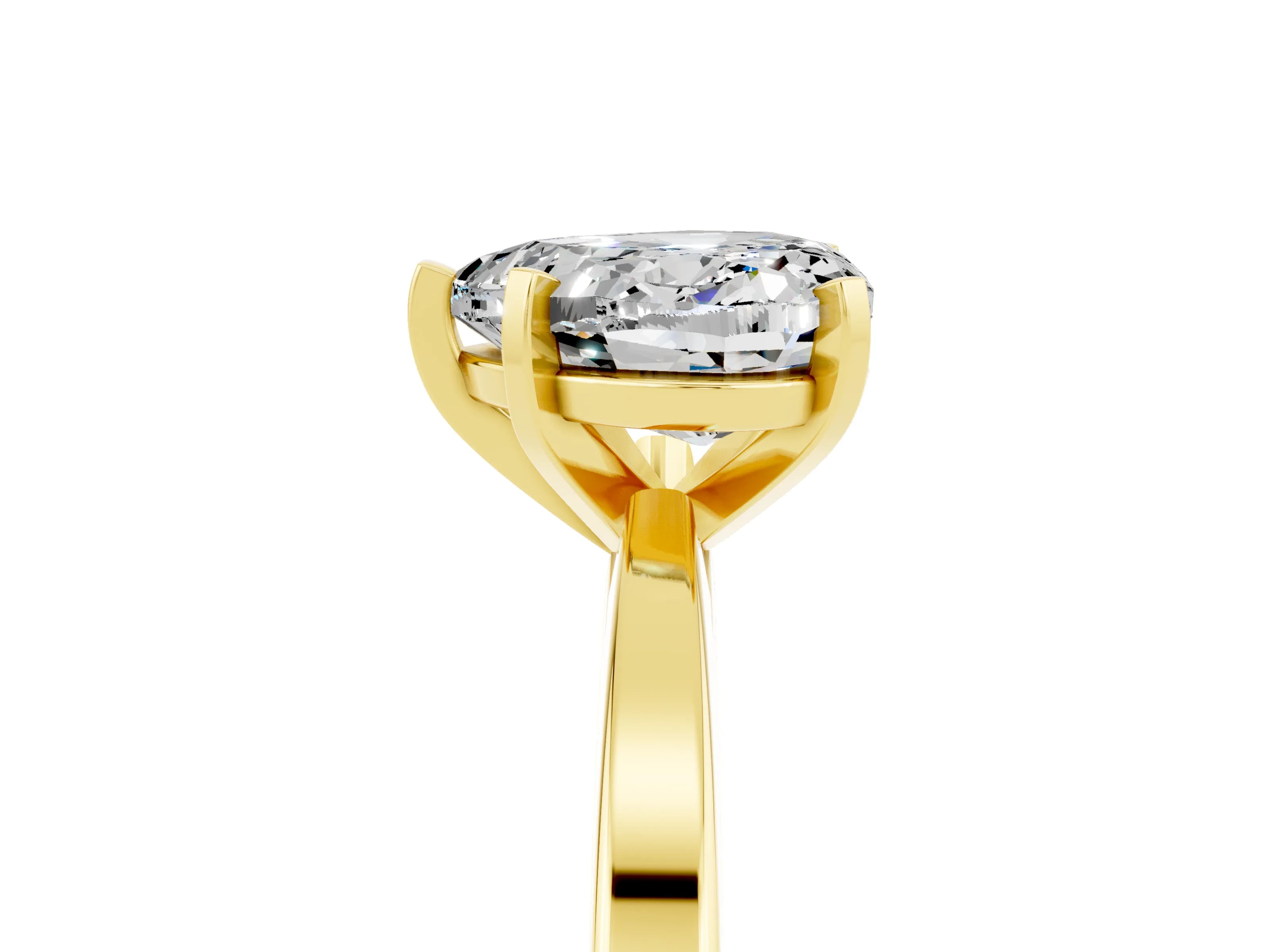 Yellow gold Heart Cut Moissanite Solitaire Engagement Ring with Classic Band and Four-Prong Setting_29