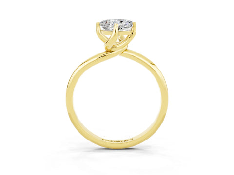 Yellow gold Heart Cut Moissanite Solitaire Engagement Ring with Four-Prong Setting and Classic Band_15