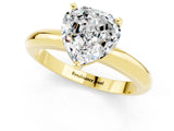 Yellow gold Heart Cut Moissanite Solitaire Engagement Ring with Round Band and Four-Prong Setting_1