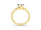 Yellow gold Heart Cut Moissanite Solitaire Engagement Ring with Round Band and Four-Prong Setting_3