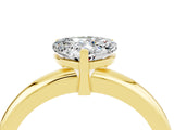Yellow gold Heart Cut Moissanite Solitaire Engagement Ring with Round Band and Four-Prong Setting_4