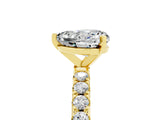 Yellow gold Heart Cut Moissanite Solitaire Pavé Band with Four-Prong Setting_5