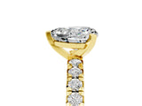 Yellow gold Heart Cut Moissanite Solitaire Pavé Engagement Ring with Round Band and Prong Setting_77