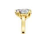Yellow gold Heart Cut Moissanite Solitaire Ring with Flower Prong Setting and Classic Band_17