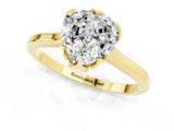 Yellow gold Heart Cut Moissanite Solitaire Ring with Flower Prong Setting and Classic Band_37