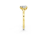 Yellow gold Heart Cut Moissanite Solitaire Ring with Flower Prong Setting and Classic Band_38