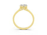 Yellow gold Heart Cut Moissanite Solitaire Ring with Flower Prong Setting and Classic Band_39