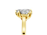 Yellow gold Heart Cut Moissanite Solitaire Ring with Flower Prong Setting and Classic Band_41
