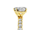 Yellow gold Heart Cut Moissanite Solitaire Ring with Pavé Accents and Four-Prong Setting_5