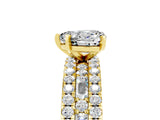 Yellow gold Heart Cut Moissanite Solitaire Ring with Pavé and Channel Set Band_5