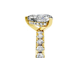 Yellow gold Heart Cut Moissanite Solitaire Ring with Round  Pavé Band and Four-Prong Setting_41