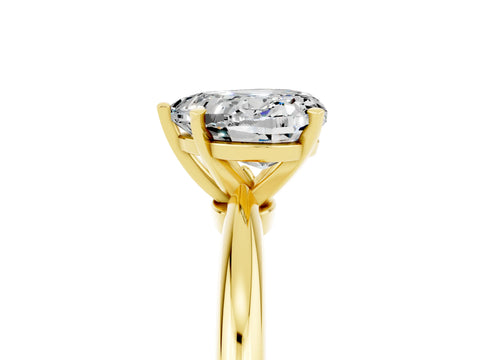 Yellow gold Heart Cut Moissanite Solitaire Ring with Six-Prong Setting and Classic Band_5