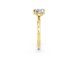 Yellow gold Heart Cut Moissanite Solitaire Ring with Thin Band and Four-Prong Setting_2