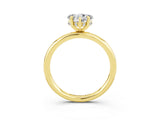 Yellow gold Heart Cut Moissanite Solitaire Ring with Thin Band and Four-Prong Setting_3