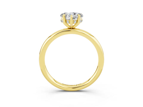 Yellow gold Heart Cut Moissanite Solitaire Ring with Thin Band and Four-Prong Setting_3