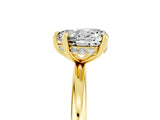 Yellow gold Heart Cut Moissanite Solitaire Ring with Thin Band and Four-Prong Setting_5