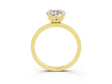 Yellow gold Heart Cut Moissanite Solitaire Ring with Thin Band and Prong Setting_15