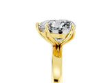 Yellow gold Heart Cut Moissanite Solitaire Ring with Thin Band and Prong Setting_17