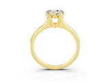 Yellow gold Heart Cut Moissanite Solitaire Ring with Wide Band and Prong Setting_3