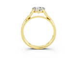 Yellow gold Heart Cut Moissanite Solitaire Twist Band Prong Setting Ring_51