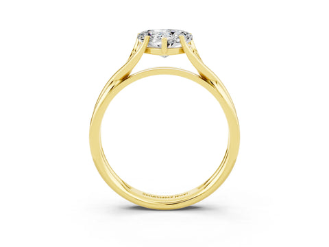 Yellow gold Heart Cut Moissanite Solitaire Twist Band Prong Setting Ring_51