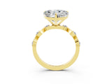 Yellow gold Heart Cut Moissanite Solitaire Twisted Band with Round  Accents and Prong Setting_15