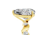 Yellow gold Heart Cut Moissanite Solitaire Twisted Band with Round  Accents and Prong Setting_17